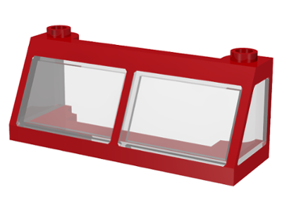 Windscreen 2 x 6 x 2 Train with Trans-Clear Glass in Red