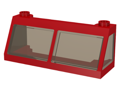 Windscreen 2 x 6 x 2 Train with Trans-Brown Glass in Red