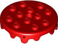 Plate Special Round 4 x 4 with Melting Drops/Icing on Sides in Red