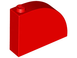 Brick Curved 1 x 4 x 2 2/3 in Red