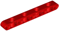 Technic Beam 1 x 9 Thick with Alternating Holes in Red