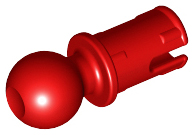 Technic Pin with Friction Ridges Lengthwise and Towball in Red