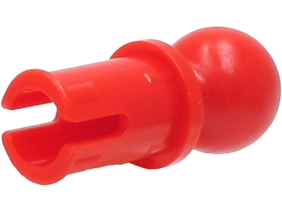 Technic Pin with Friction Ridges Lengthwise and Towball - Round Pin Hole in Red