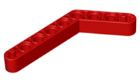 Technic Beam 1 x 9 Bent (6 - 4) Thick in Red