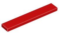 Tile 1 x 6 with Groove in Red