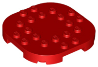 Plate Round Corners 6 x 6 x 2/3 Circle with Reduced Knobs in Red