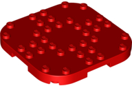 Plate Round Corners 8 x 8 x 2/3 Circle with Reduced Knobs in Red