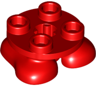 Feet, 2 x 2 x 2/3 with 4 Studs on Top in Red
