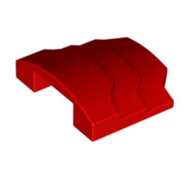 Brick Curved 4 x 3 with 3 Layers, 1 x 3 Cutout on Underside in Red