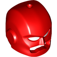 Helmet / Mask, with Chin Guard, Pin Hole in Top in Red
