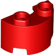 Brick Round, Half 1 x 2 in Red