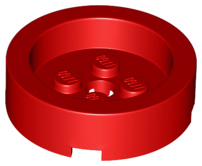 Brick Round 4 x 4 with Recessed Center in Red