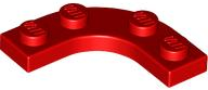 Plate Round Corner 3 x 3 with 2 x 2 Round Cutout in Red