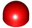Dome 1 x 1 x 2/3 in Red