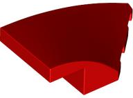 Brick Wedged, Curved 4 x 2 with Stud Notch Right in Red