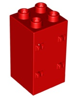 Duplo Building Wall 2 x 2 x 3 with Four Hinges in Red