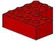 Brick 4 x 4 Corner in Red