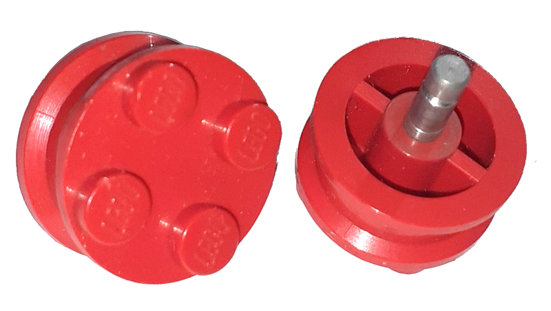 Wheel Old with 4 Studs in Red