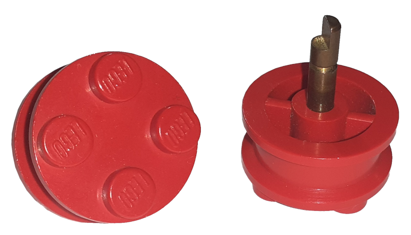 Wheel Old with 4 Studs and Axle Cam for Motor in Red