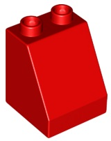 Duplo Brick 2 x 2 x 2 Slope in Red