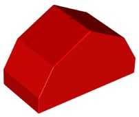 Duplo Brick 2 x 4 x 2, Roof with Angled Sides in Red