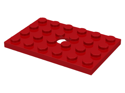 Plate Special 4 x 6 with Hole in Red