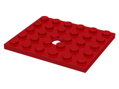Plate Special 5 x 6 with Hole in Red