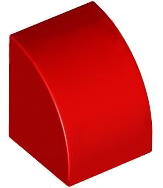 Brick Curved 1 x 1 in Red