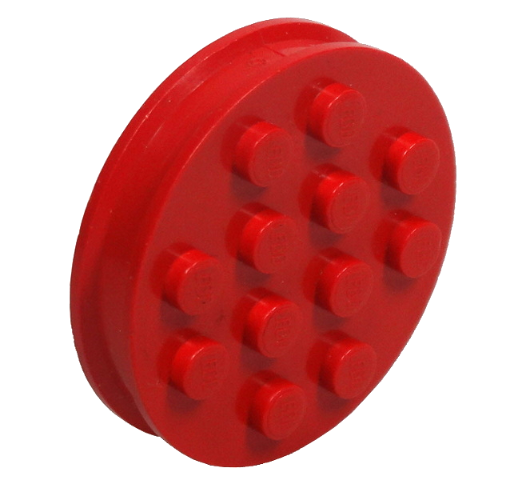 Wheel Old with 12 Studs in Red