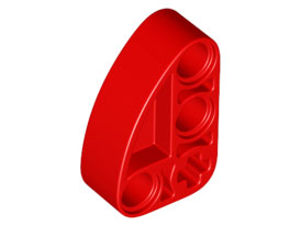 Technic Beam 2 x 3 L-Shape with Quarter Ellipse Thick in Red