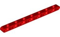 Technic Beam 1 x 15 Thick with Alternating Holes in Red