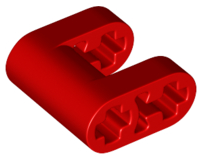 Technic Connector 2 x 2 with 1 x 1 Cut-Out with Axle Holes in Red