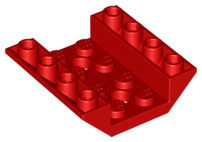 Brick Sloped Inverted 45° 4 x 4 Double with 4 x 2 Recessed, 2 Holes in Red