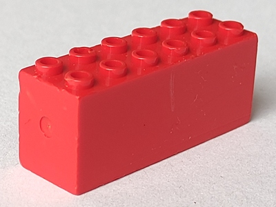 Brick Special 2 x 6 x 2 Weight with Sealed Bottom and Dimples on Ends in Red