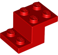 Bracket 3 x 2 x 1 1/3 with Bottom Stud Holder in Red
