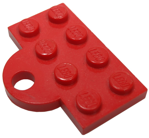Plate Special 2 x 4 with Train Coupler Closed for Hook in Red