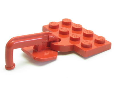 Plate Special 2 x 4 with Train Coupler Open with Hook in Red