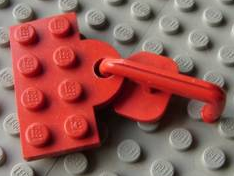 Plate Special 2 x 4 with Train Coupler Closed with Hook in Red