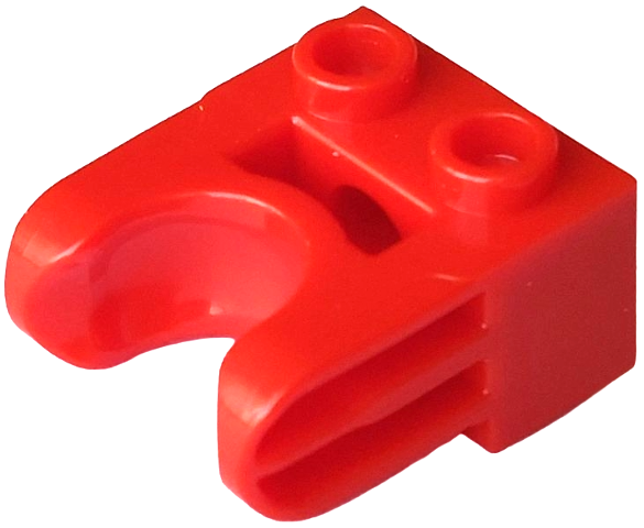 Technic Brick Special 1 x 2 with Ball Socket Wide in Red