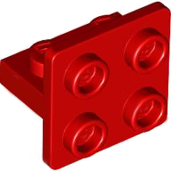 Bracket 1 x 2 - 2 x 2 Centered in Red