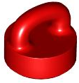Tile Special Round 1 x 1 Special with Clip-Bar in Red