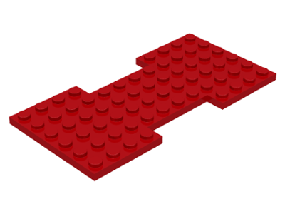 Vehicle Base 6 x 12 with 1 x 4 Cutouts in Red