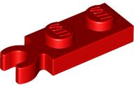 Plate Special 1 x 2 with Clip Vertical on End in Red