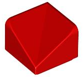 Brick Sloped 30° 1 x 1 x 2/3 Double Concave in Red