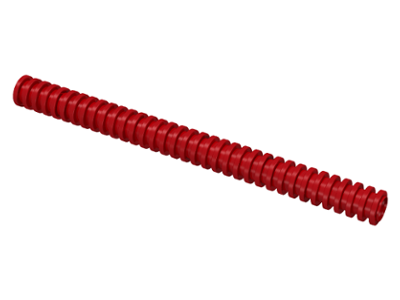 Hose, Ribbed 7mm D. 11L / 8.8cm in Red
