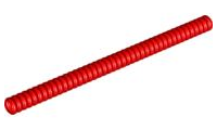 Hose, Ribbed 7mm D. 14L / 11.2cm in Red