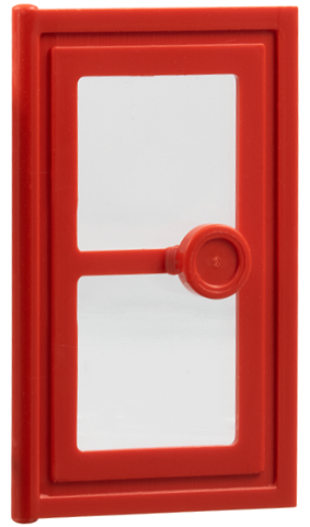 Door 1 x 3 x 4 with Glass in Red