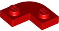 Plate Round Corner 2 x 2 with 1 x 1 Cutout in Red