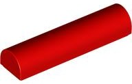 Brick Curved 1 x 4 x 2/3 Double, No Studs in Red