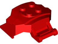 Large Figure Cover 4 x 3 x 2 with Bar, 4 Studs, Ridged in Red